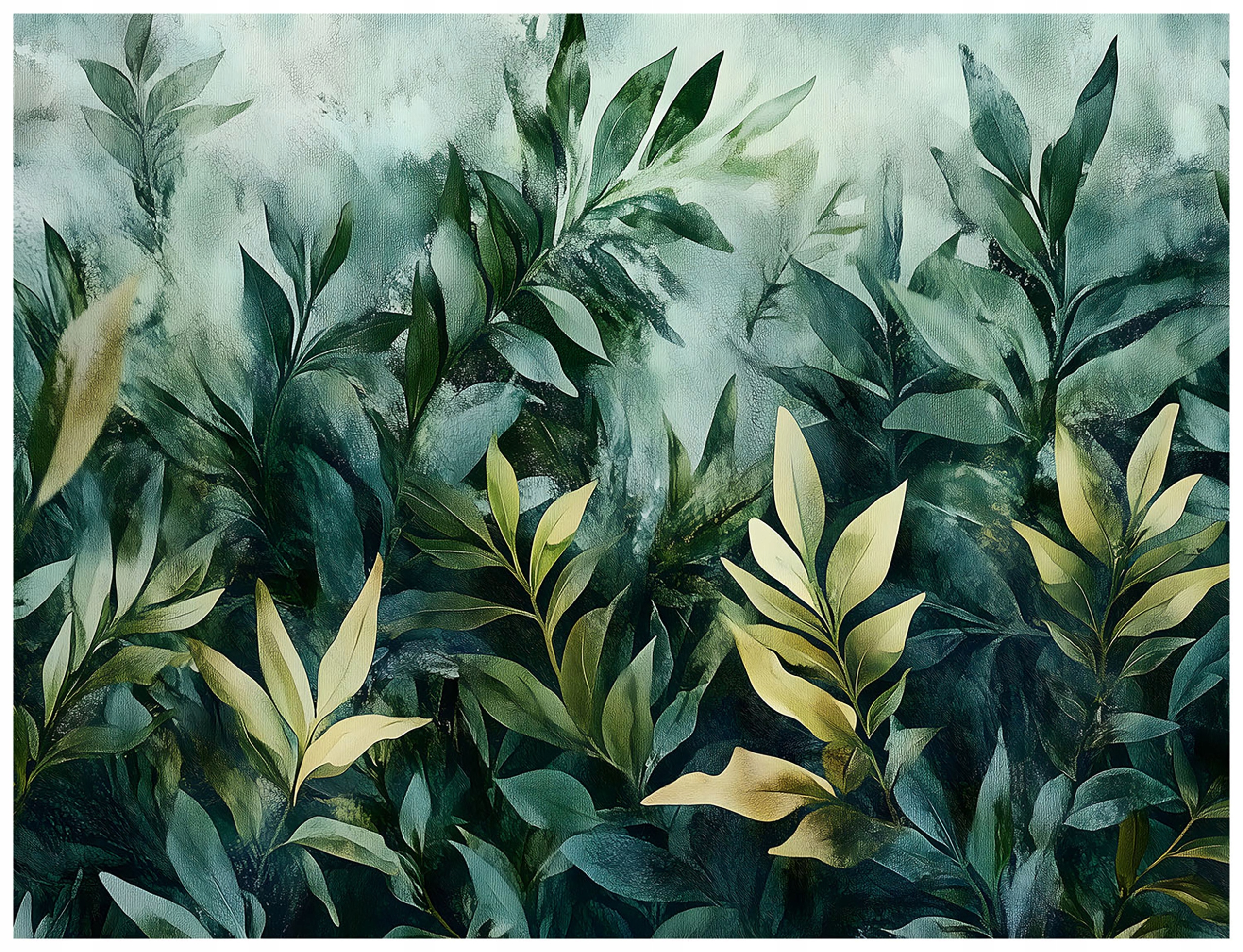 Fototapeta Exotická záhrada Listy Akvarel Príroda Zelená 520x318 lepidlo