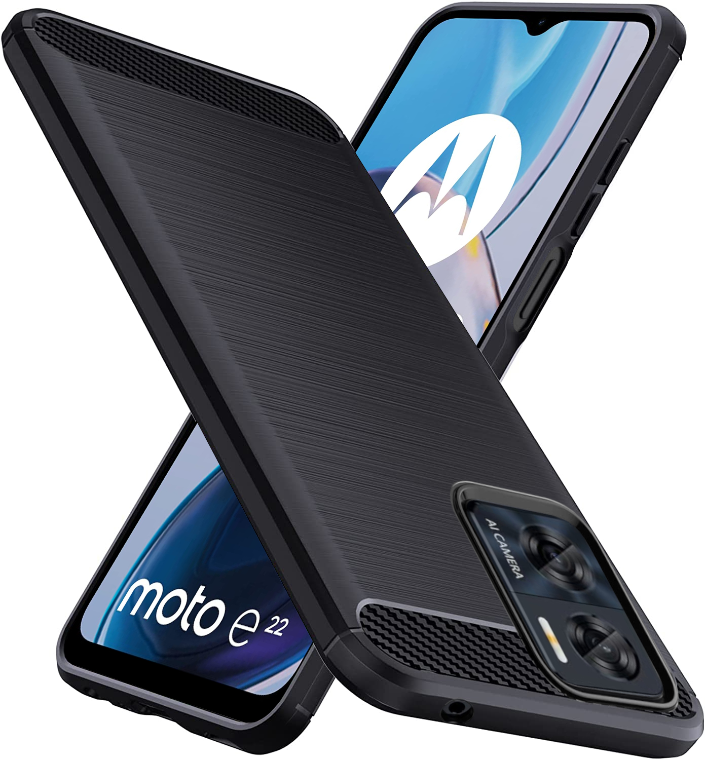 

Etui Pancerne Karbon do Motorola E22i E22 +szkło