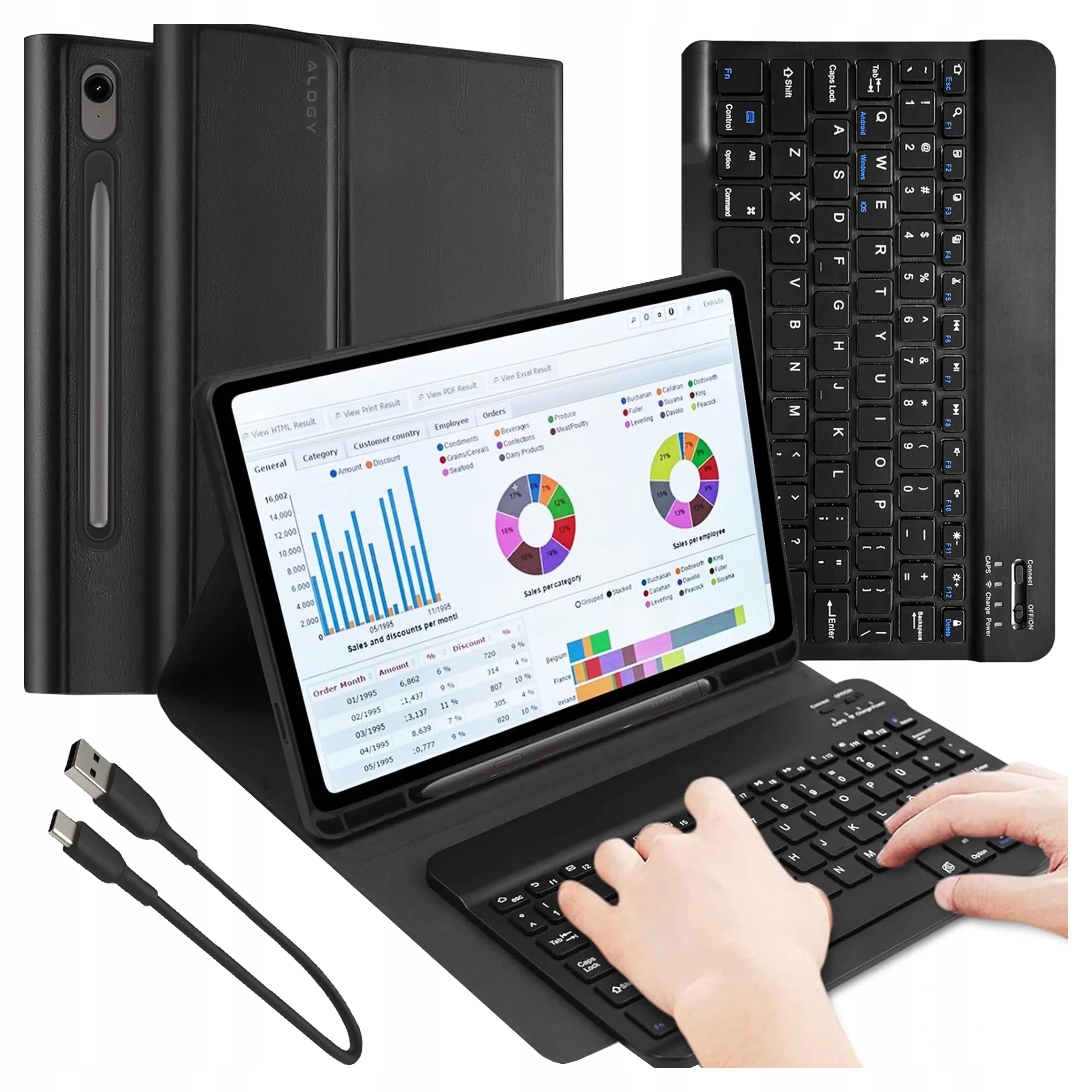 Pouzdro S Bluetooth Klávesnicí Pro Galaxy Tab S9 Fe/ S10 Fe S10 Lite Case