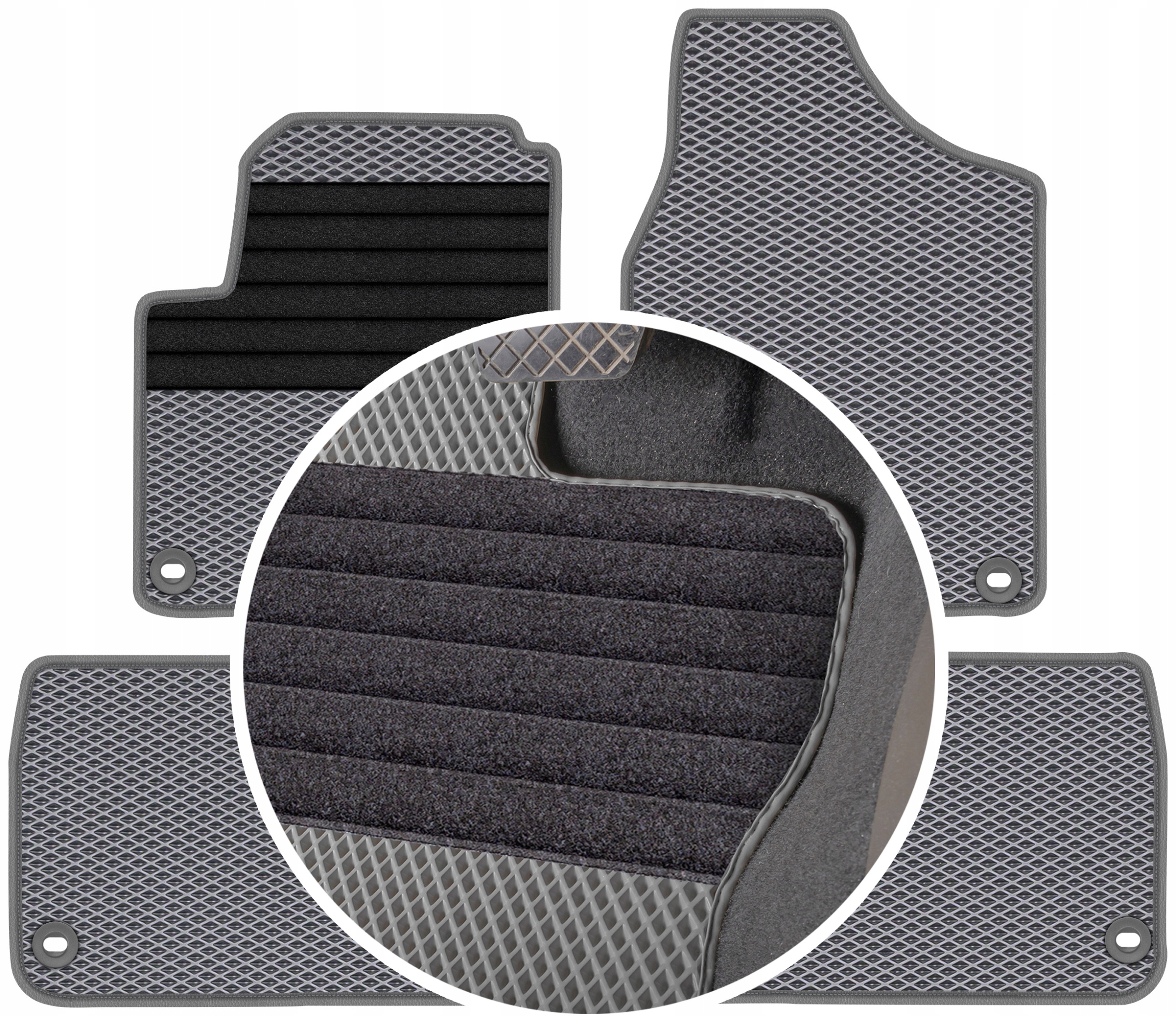 Ford Galaxy 5os 1995-2006 Gumové koberce Eva Eternity Romby