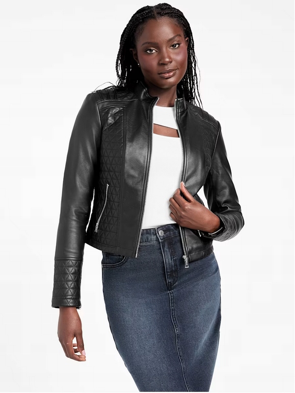 Guess dámská koženková bunda Iden černá M