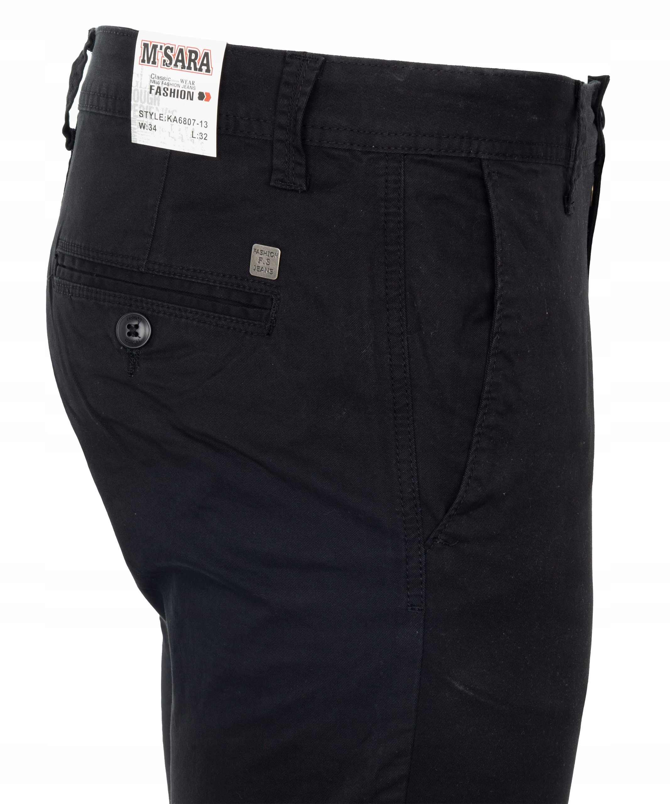 SPODNIE MATERIAŁOWE CHINOSY CZARNE PROSTE W29 Rozmiar 29