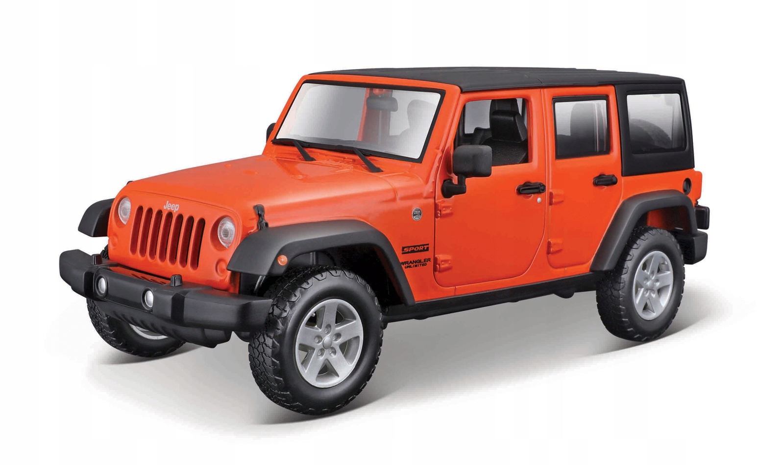 Maisto 2015 Jeep Wrangler Unlimited, metal oranžová, 1:24