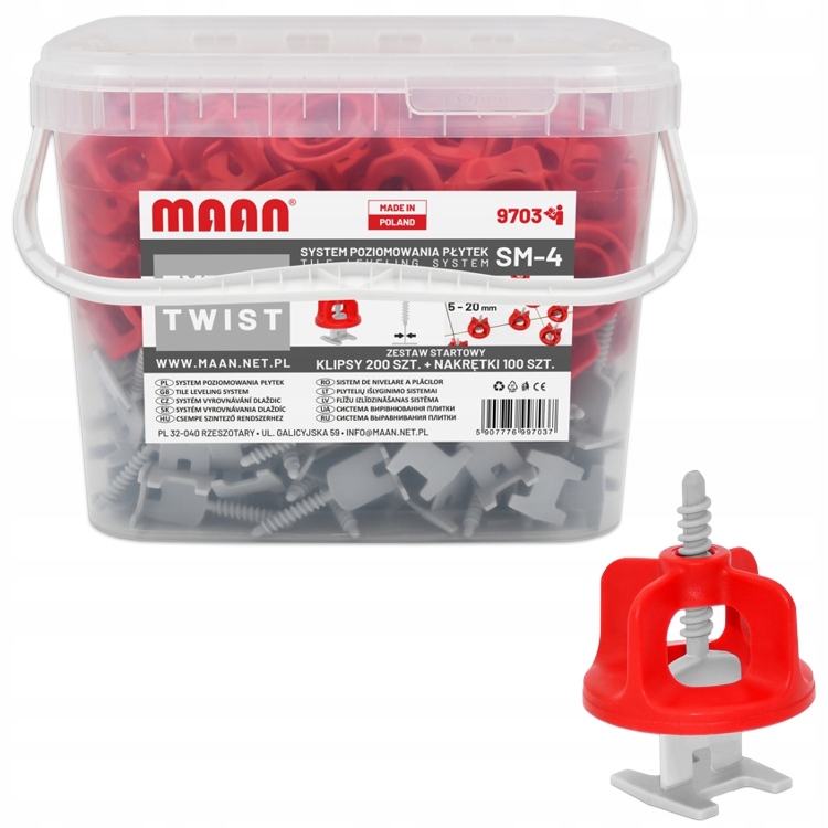 Systém vyrovnávání dlaždic Twist 1,5 mm 200+100 kusů