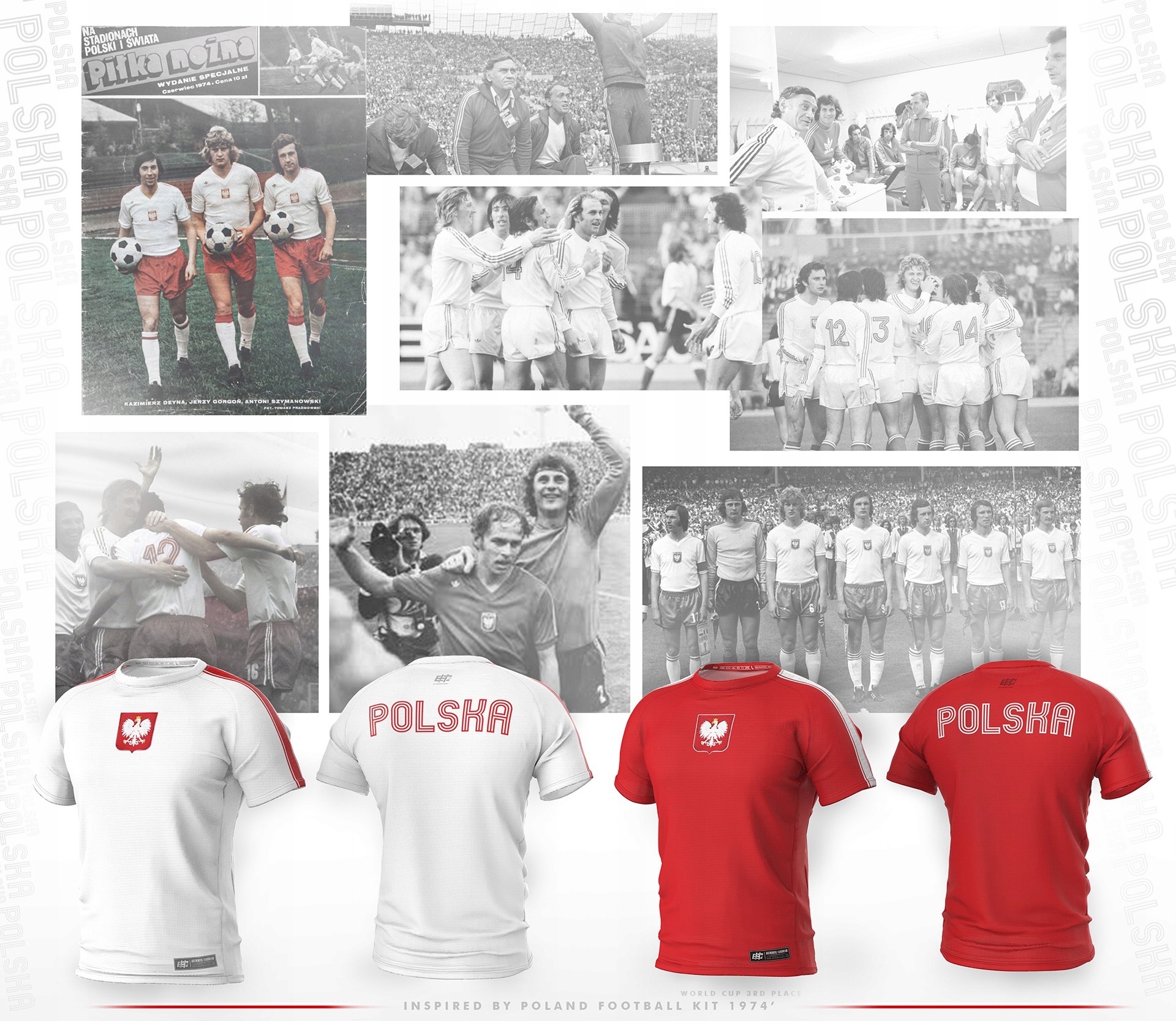 Koszulka Sportowa Męska Extreme Hobby Reprezentacja POLSKA 2024 L CZERWONA Dekolt okrągły