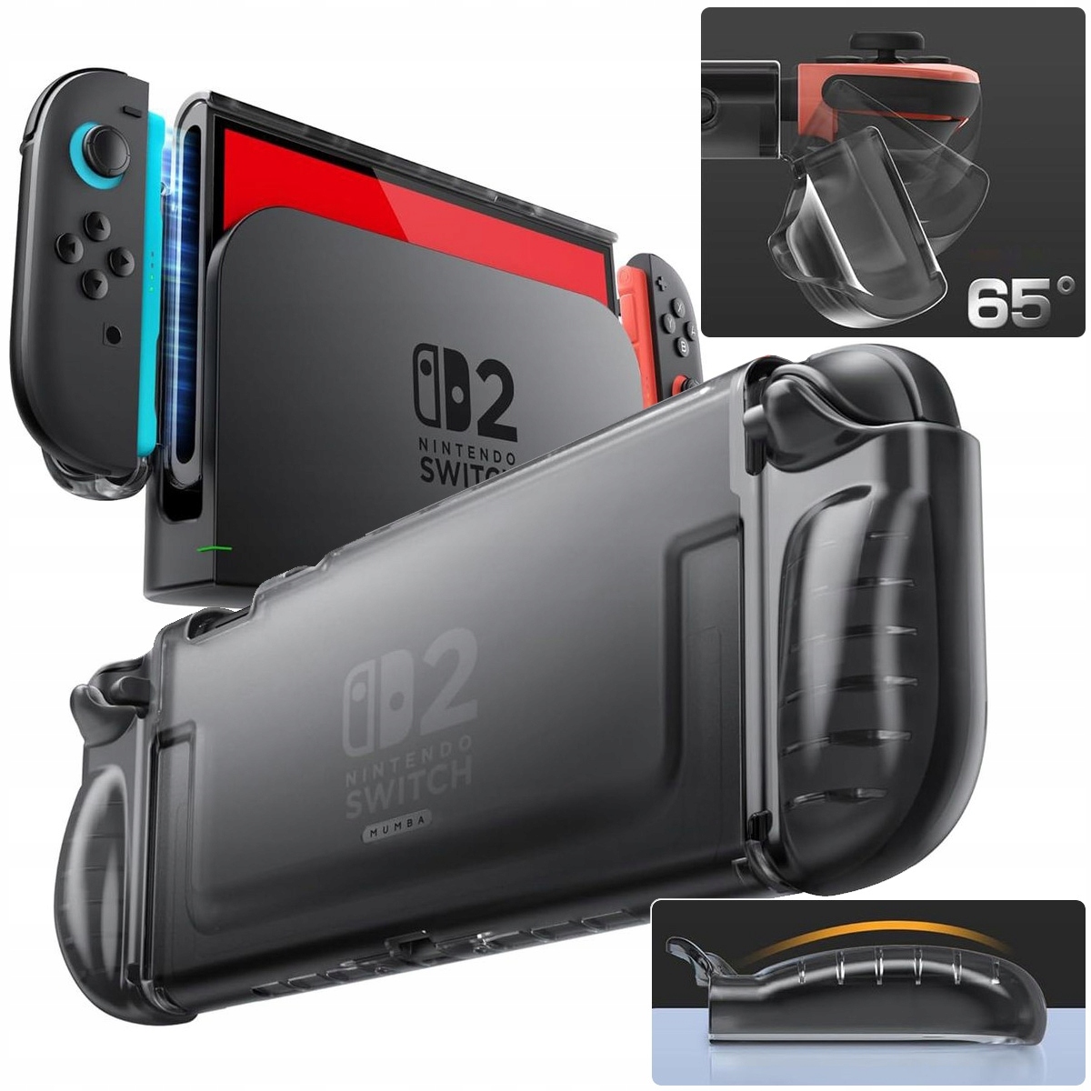 Etui ochronne do Nintendo Switch 2, Supcase Crystal, plecki na konsolę case