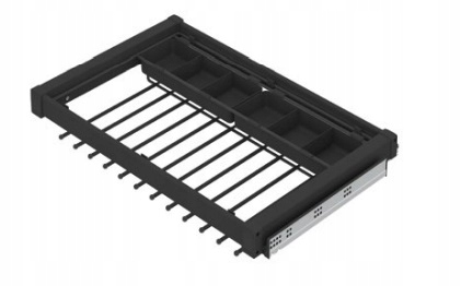 Wysuwana półka na spodnie 60 cm antracyt Blum Tandem organizer do szafki