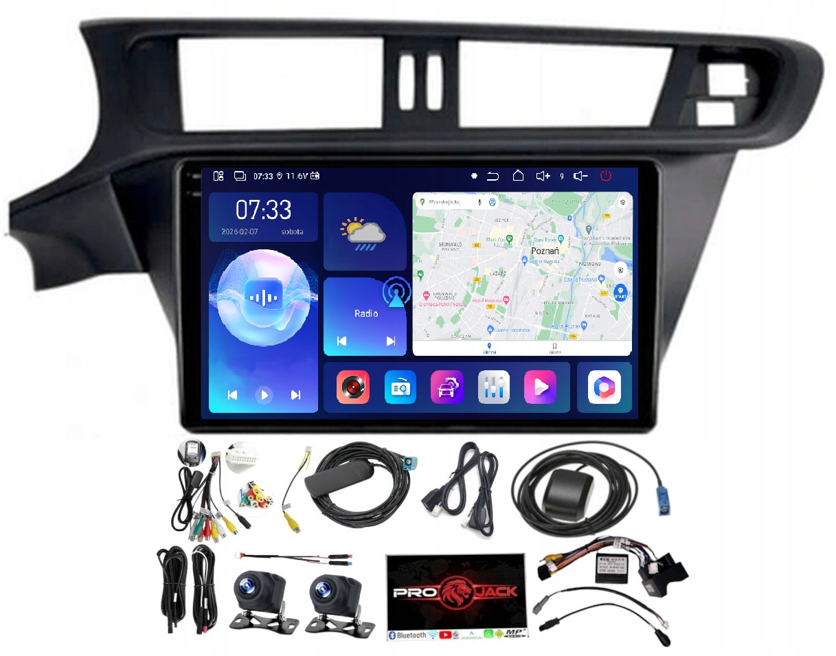 Autorádio Gps Android Bt Citreon C3 Xr 2010-2018 Carplay Usb Kamery 6/128GB Sim