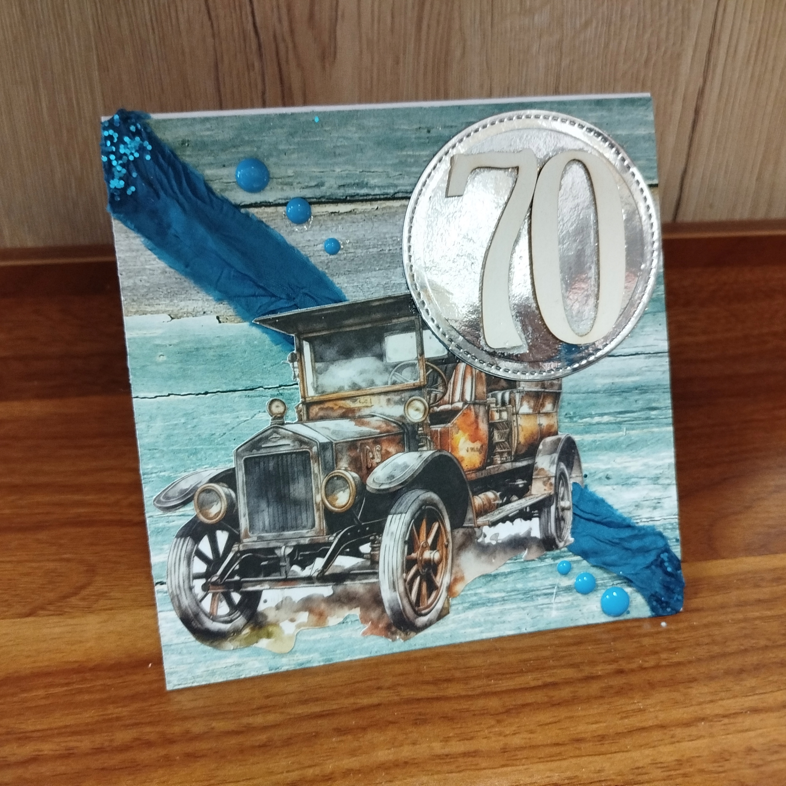 Ručně vyráběné přání k narozeninám 70 pro muže