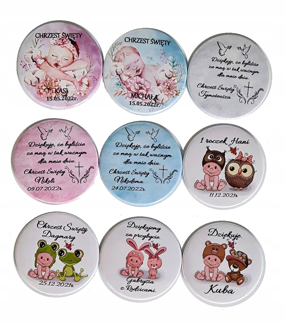 PODZIĘKOWANIE MAGNESY RODZAJE CHRZEST ROCZEK