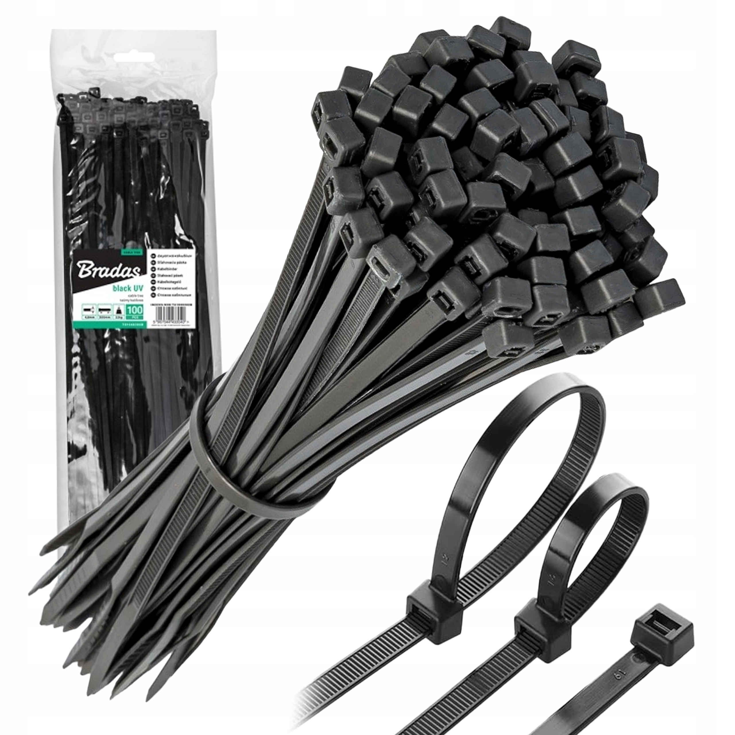 Trytytki Opaski Zaciskowe Kablowe Trytki 7,6 x 400 100szt