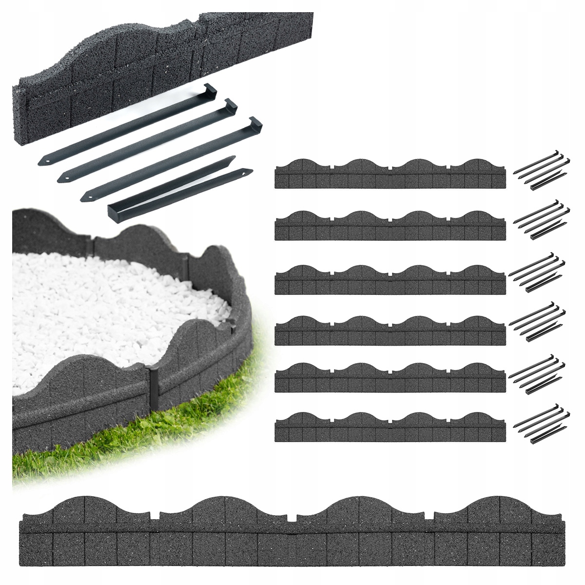 trávníkový lem Zahradní 7 m Plot Palisáda Mrazuvzdorná Elastická Eco