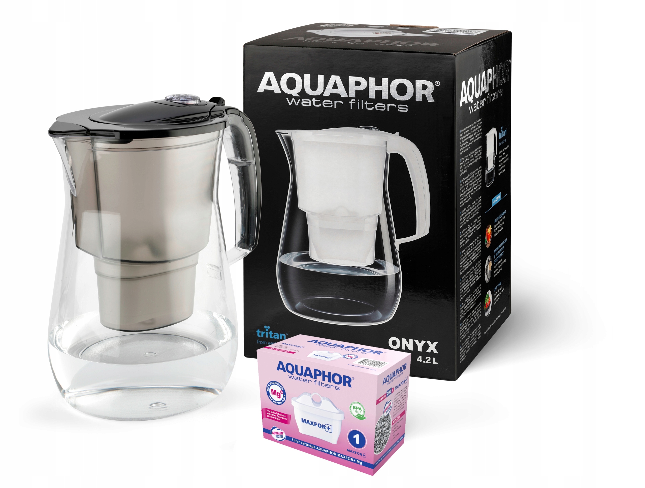 FILTRAČNÍ KONVICE AQUAPHOR ONYX XXL + NÁPLŇ MAXFOR MG+ HOŘČÍK
