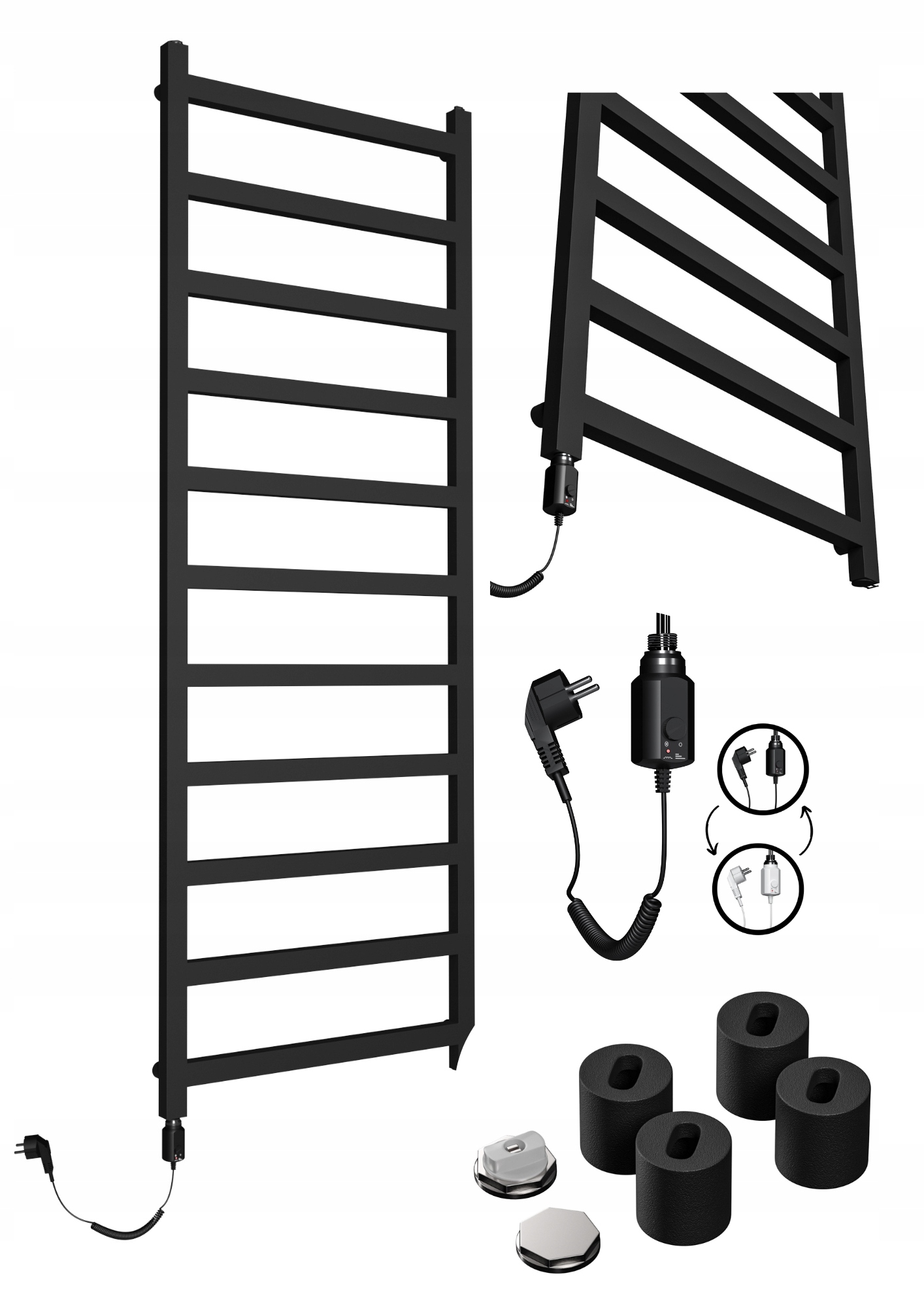 Elektrický ohrievač Max 1210x500 Čierna štruktúra ohrievač