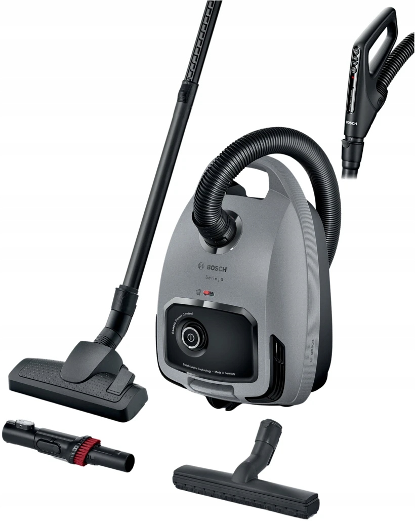 Odkurzacz workowy Bosch Seria 6 BGB6X330 Regulacja mocy w uchwycie 600W Led