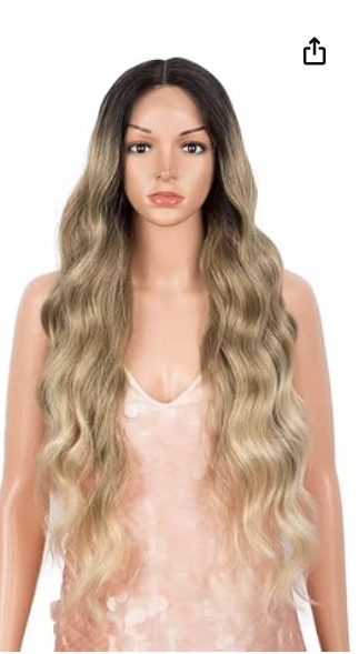 Paruka Fashion Idol Dlouhá vlnitá syntetická Ombre Blond 70 cm