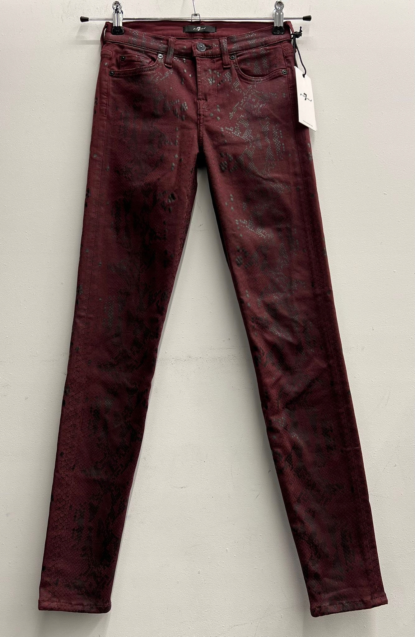 FORALL7MANKIND The Skinny Coated Snakeskin Velikost 26