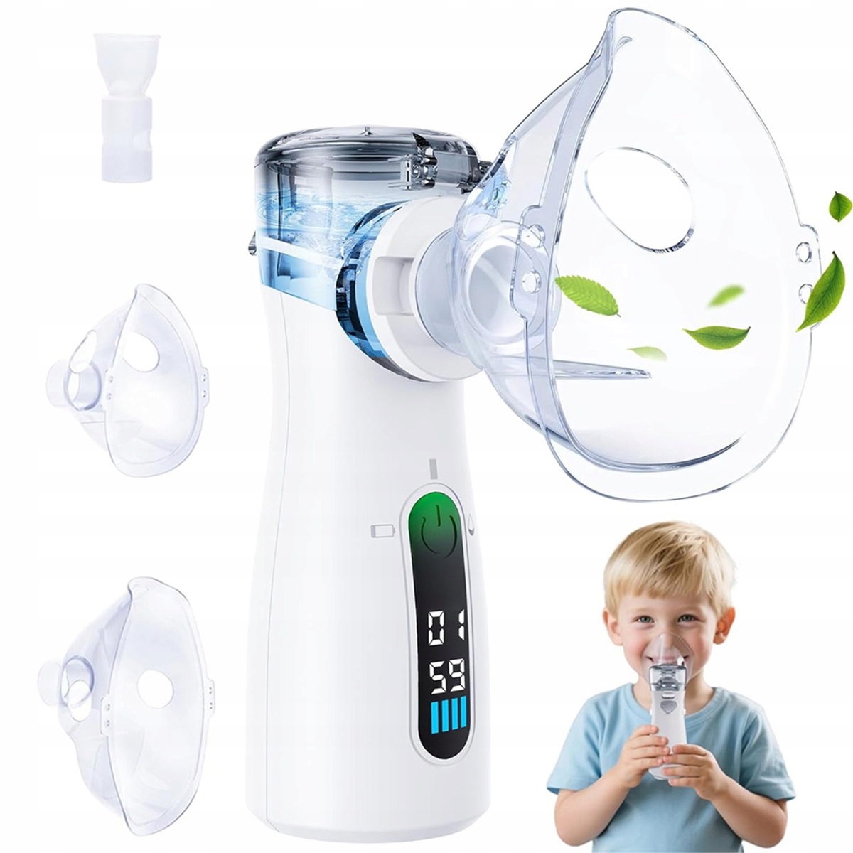 Nebulizator Z Auto-czyszczeniem Led Display Biały 2 Prędkości