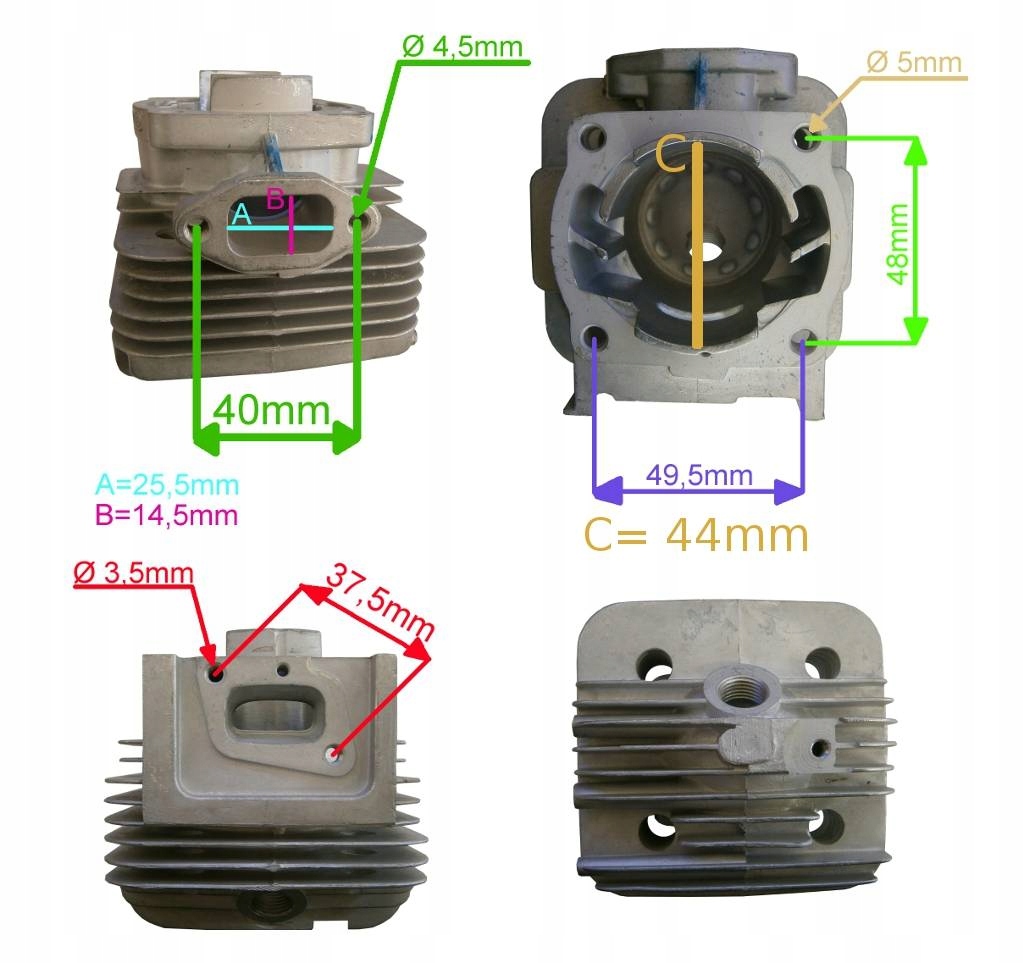 CYLINDER KOSY STIGA SBC 252 252D 118804035/0 Typ cylinder