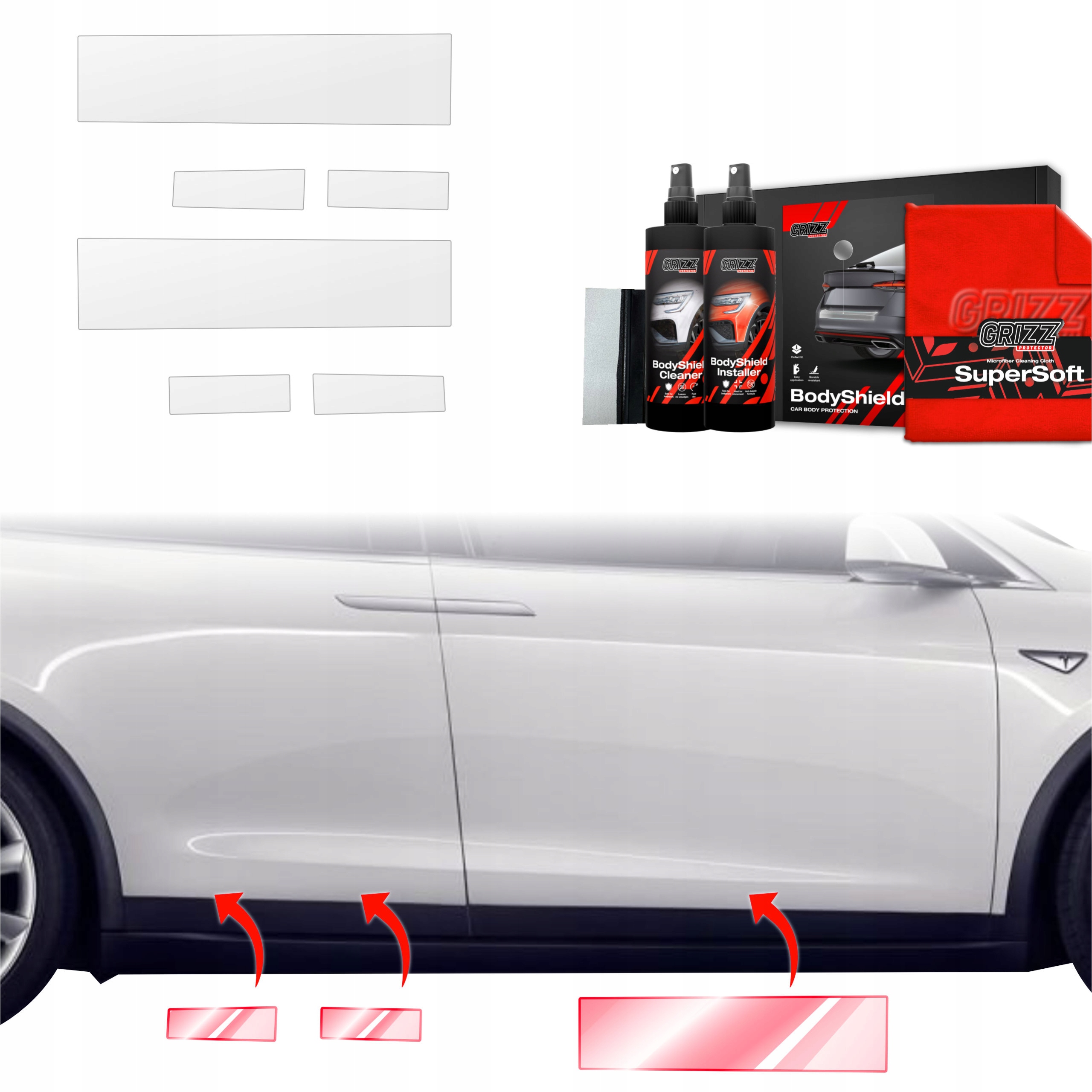 6v1 Fólie Ppf dýha na prahy pro Tesla Model X (2021-2025) Grizz