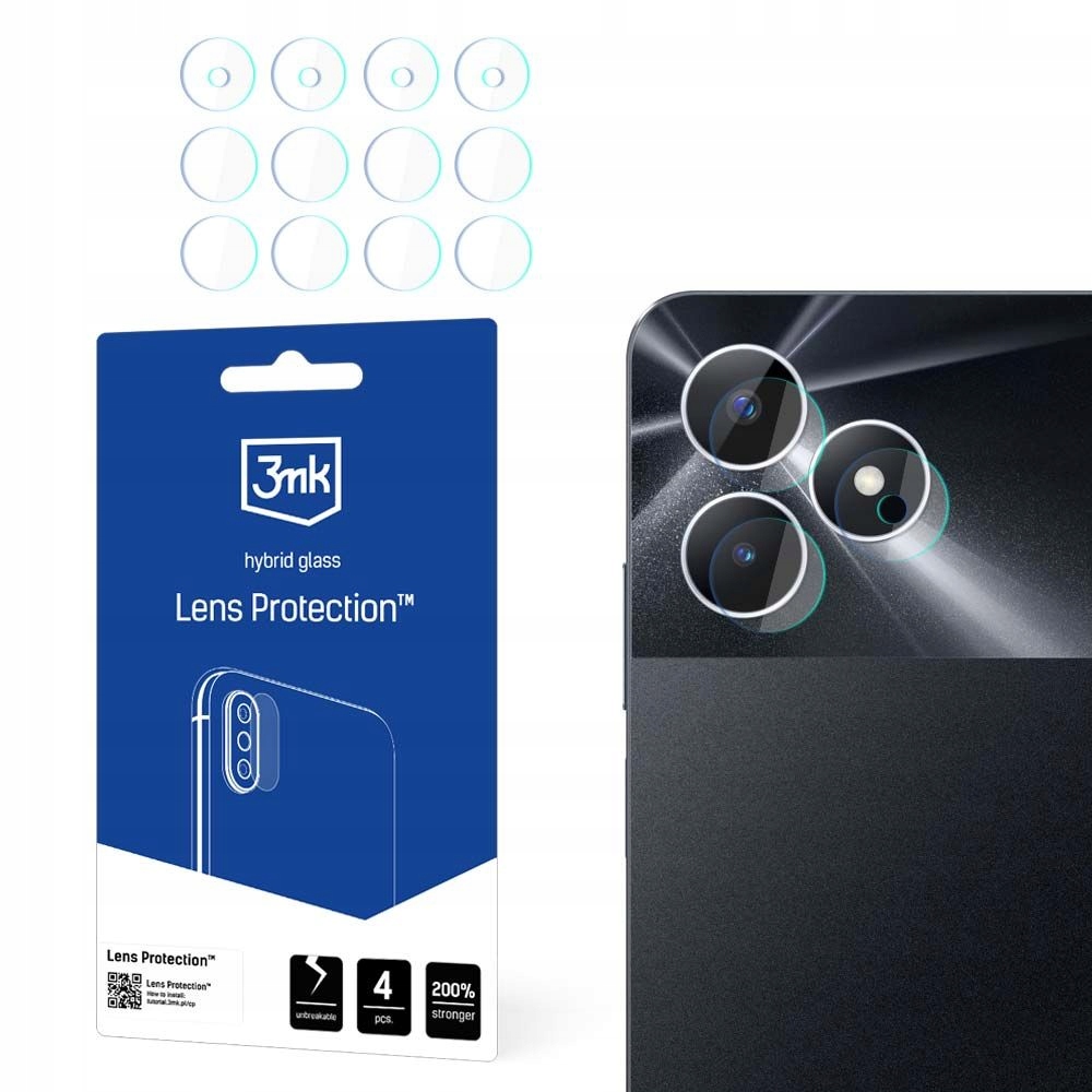 4x Szkło na obiektyw aparatu do Realme Note 50 3mk Lens Protection