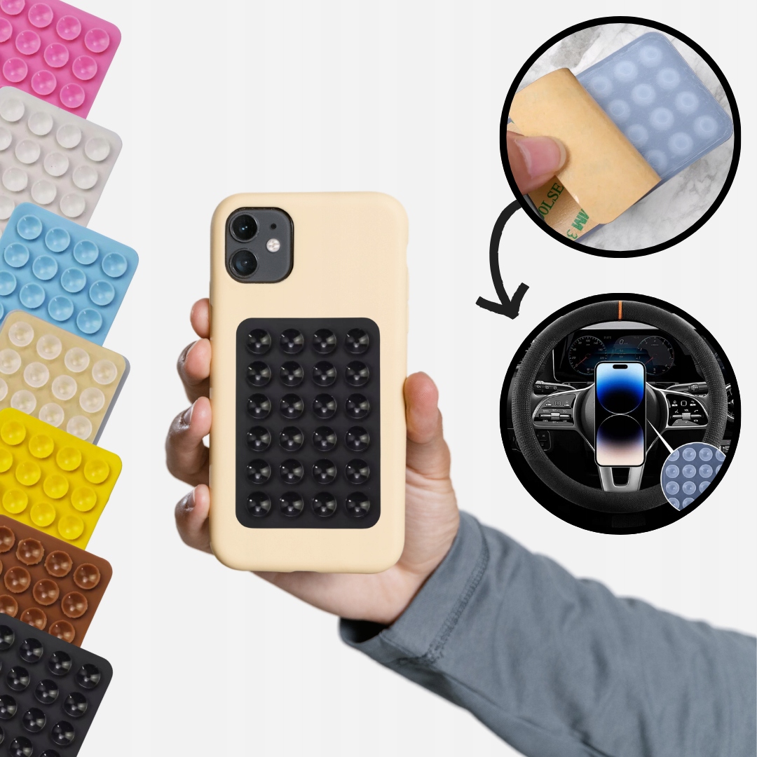 SILIKONOWA NAKLEJKA PRZYSSAWKA PLECKI NA TELEFON SZYBY LUSTRA UCHWYT
