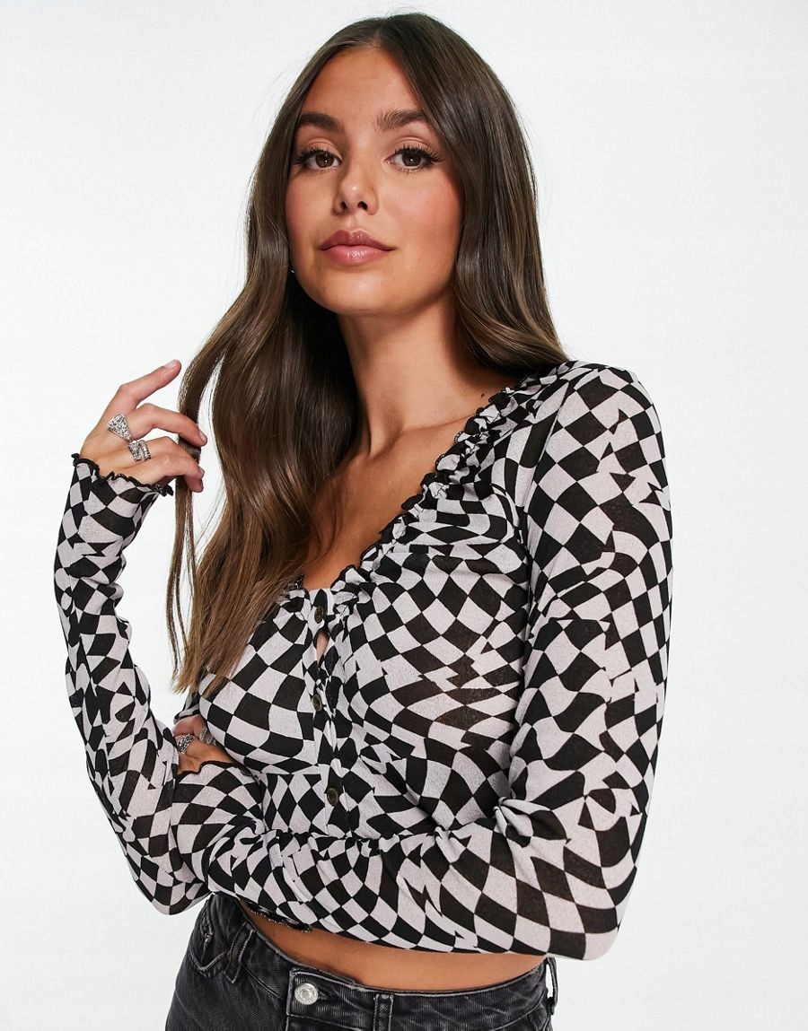 TOPSHOP TALL TOP Z DŁUGIM RĘKAWEM KRÓTKI XS 1DCX