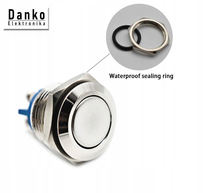 PRZYCISK przełącznik na panel 16mm metalowy 230v Symbol D1