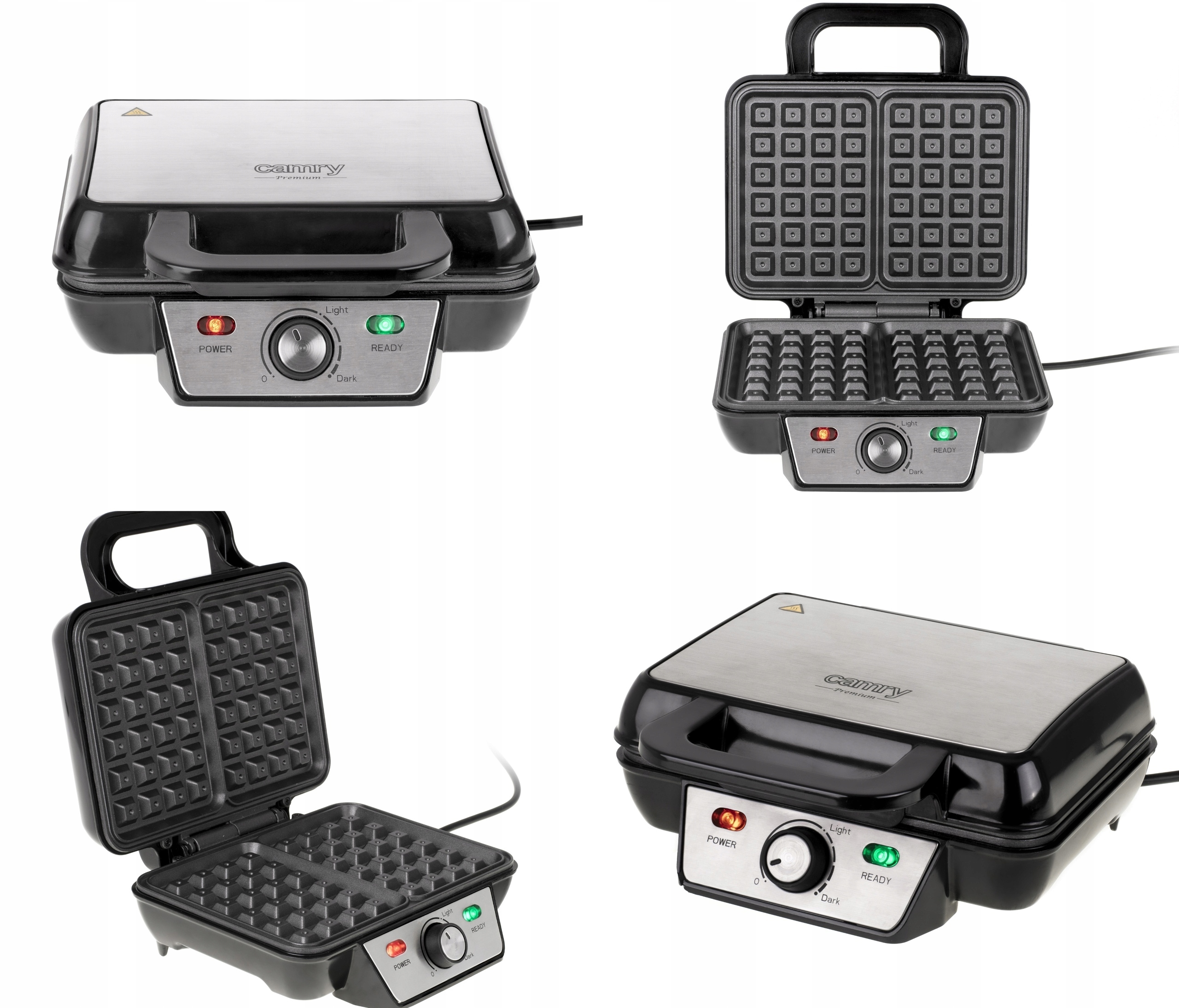 GOFROWNICA METALOWA CAMRY CR 3046 1600W Z REGULACJĄ 2 GOFRY XL Model GPLBN8-7T28CRGIZK