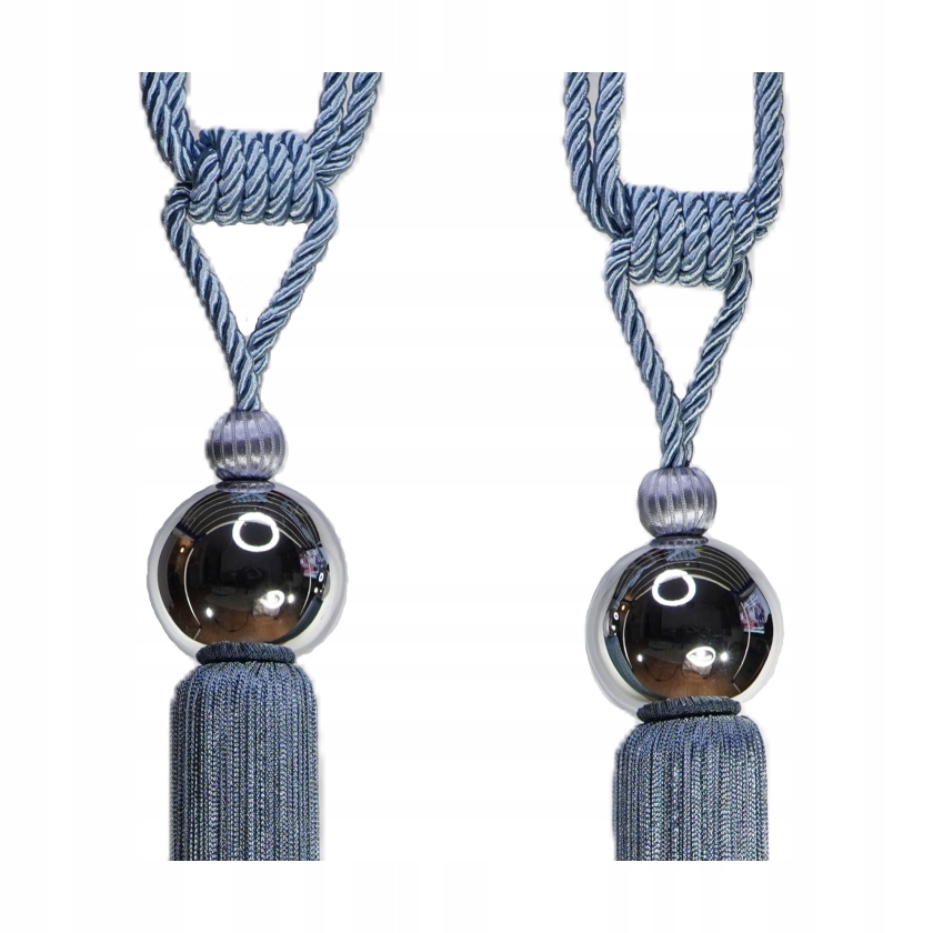 Chvost Premium na závěsy, stříbro a zrcadlová koule, 80 cm