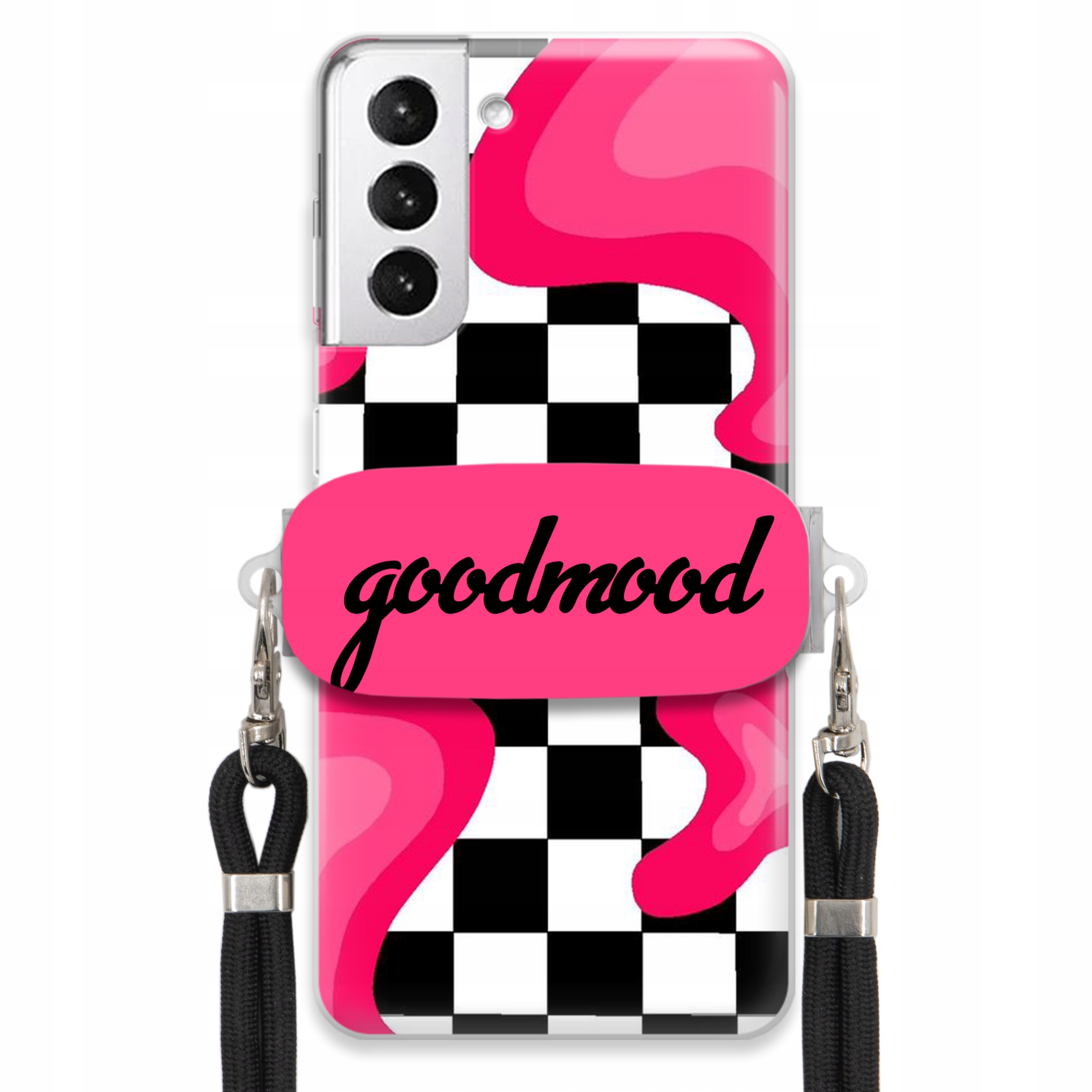 Puzdro Na Samsung S21 Plus 5 G Sada Case Držiak Na Vodítko Čierna For Teen Splash