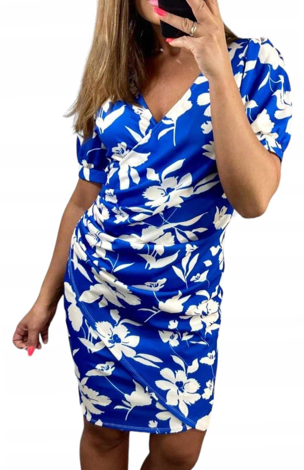 V741 Elegantní Šaty Květinové Šaty Do vel. 42 (XL)