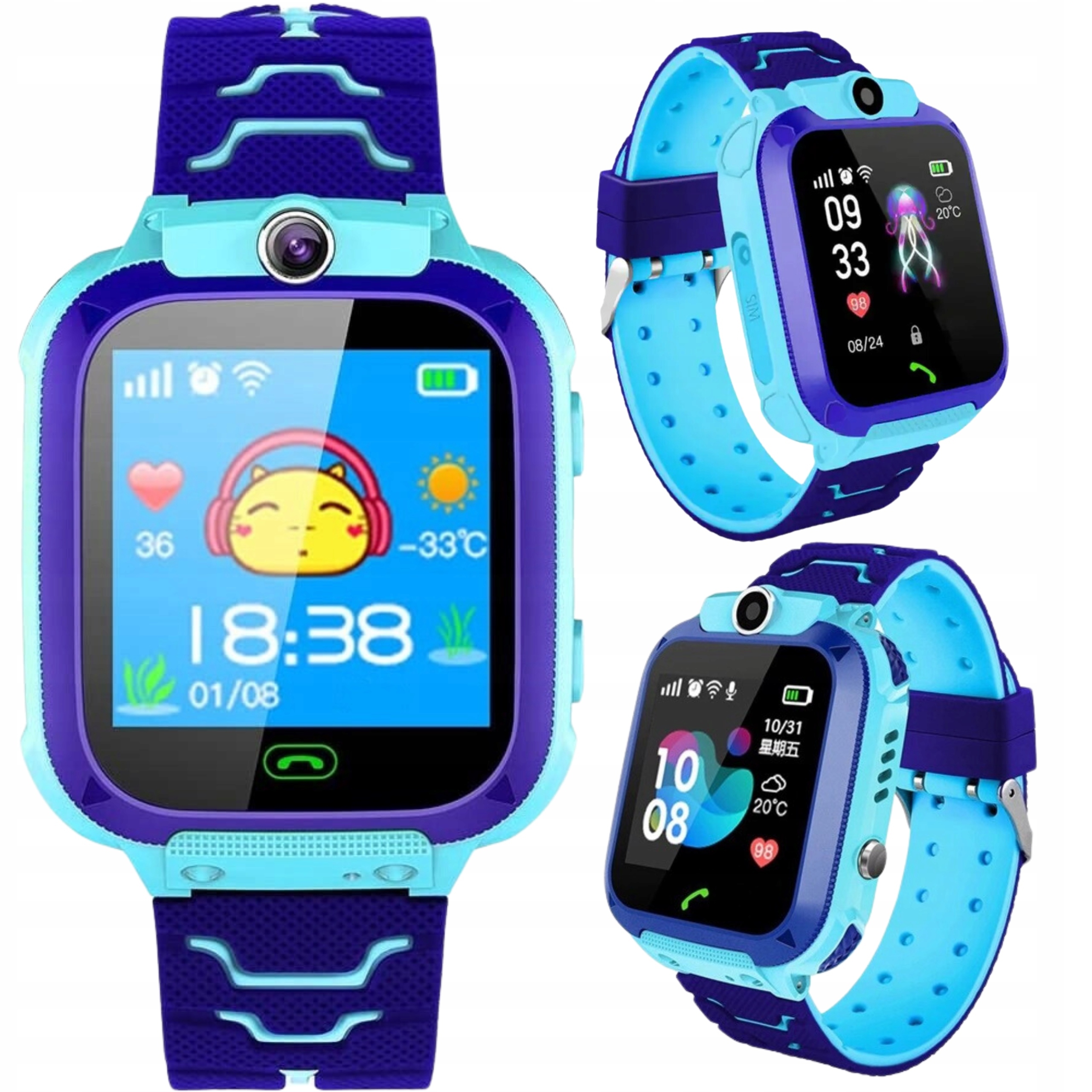 Smartphon Pro Děti, Modrý Gps Lokátor, Hodinky Pro Děti