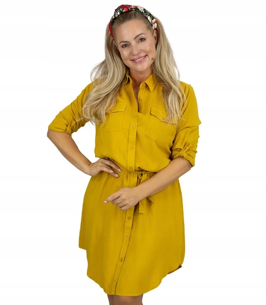 Šaty se zavazováním v pase, jarní XL