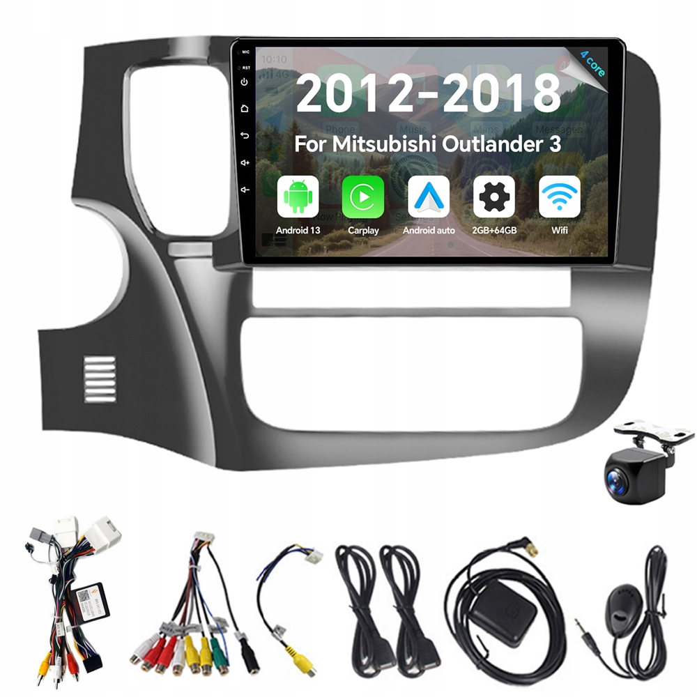 2Din Android 13 autorádio pre Mitsubishi Outlander 3 2012-2018 Rds Carplay
