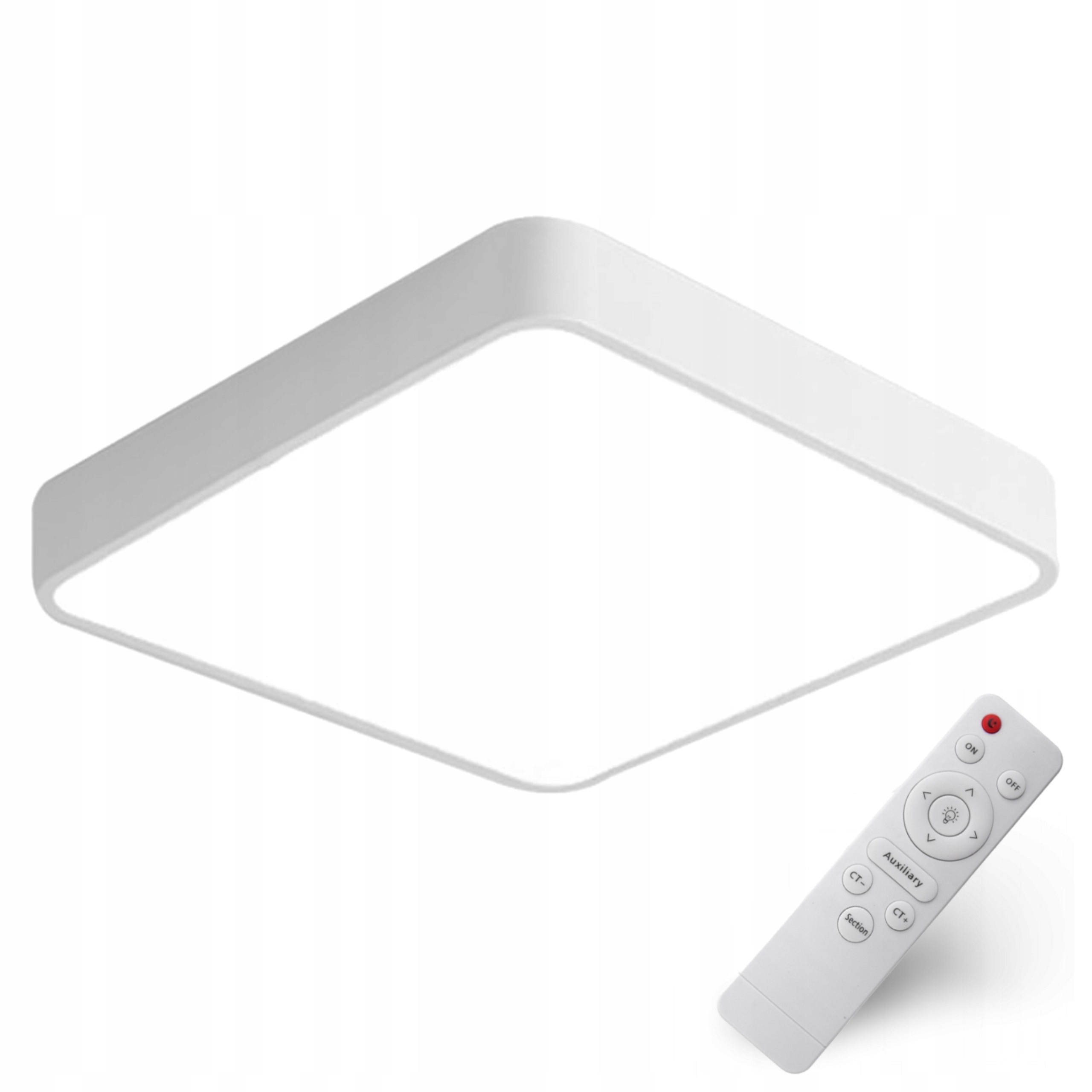 Lampa Sufitowa Biała Led Plafon Wisząca Kwadratowy 60CM Pilot 3