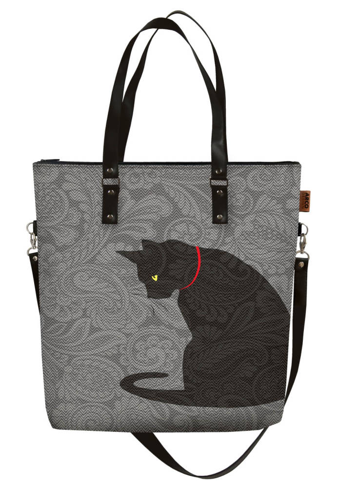 Velká taška Bertoni prostorná shopper kabelka kapsa na notebook Maxa potisk Kleks