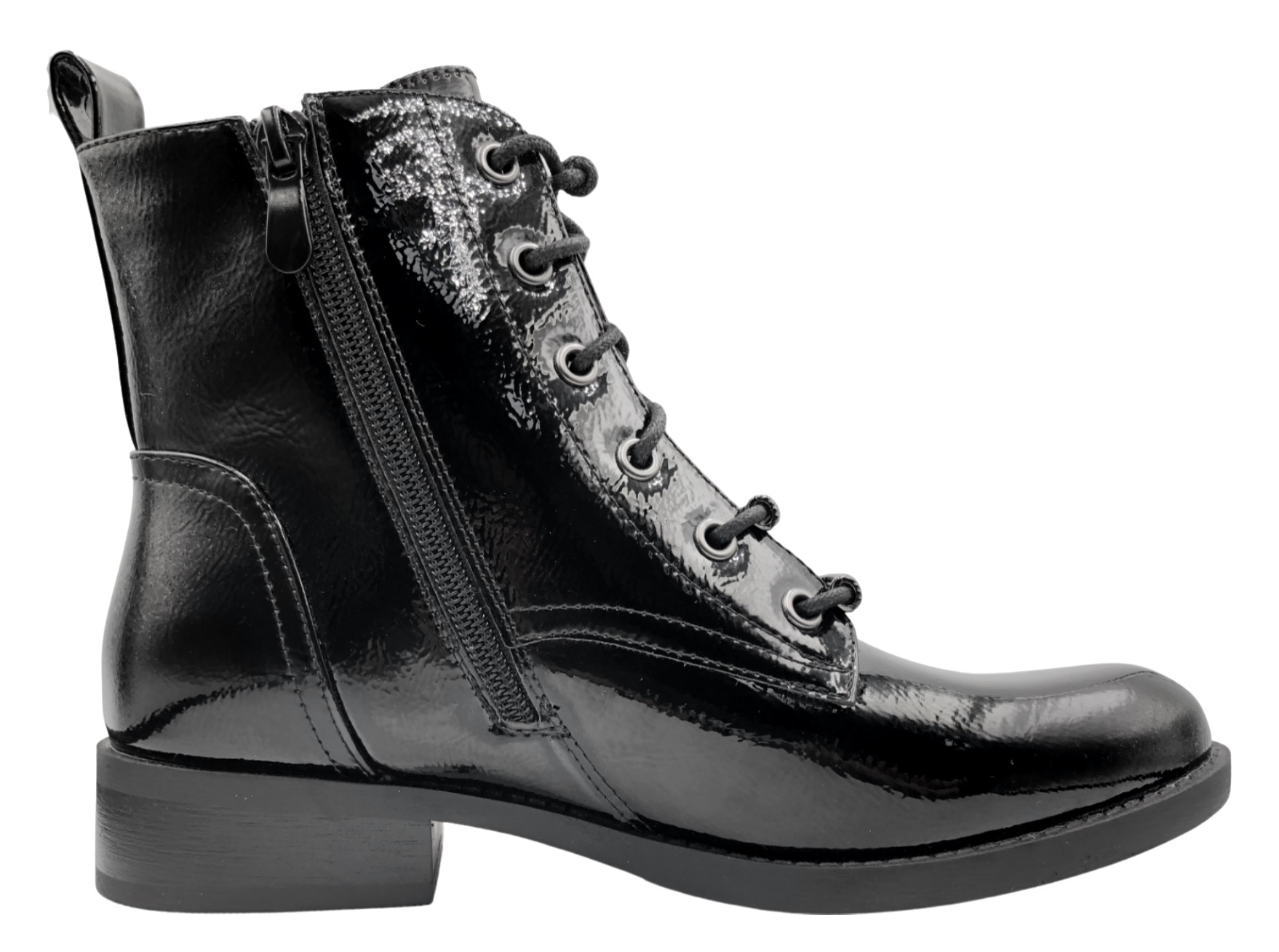 BOTKI DAMSKIE OCIEPLANE TRZEWIKI LAKIER 75-102 40 Rozmiar 40