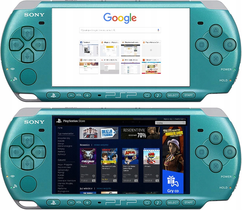 NOWA PSP 3004 SLIM TURKUSOWA + GRATISY + GWAR + GRY !! Model PSP 3004 + Assassin's Creed: Bloodlines