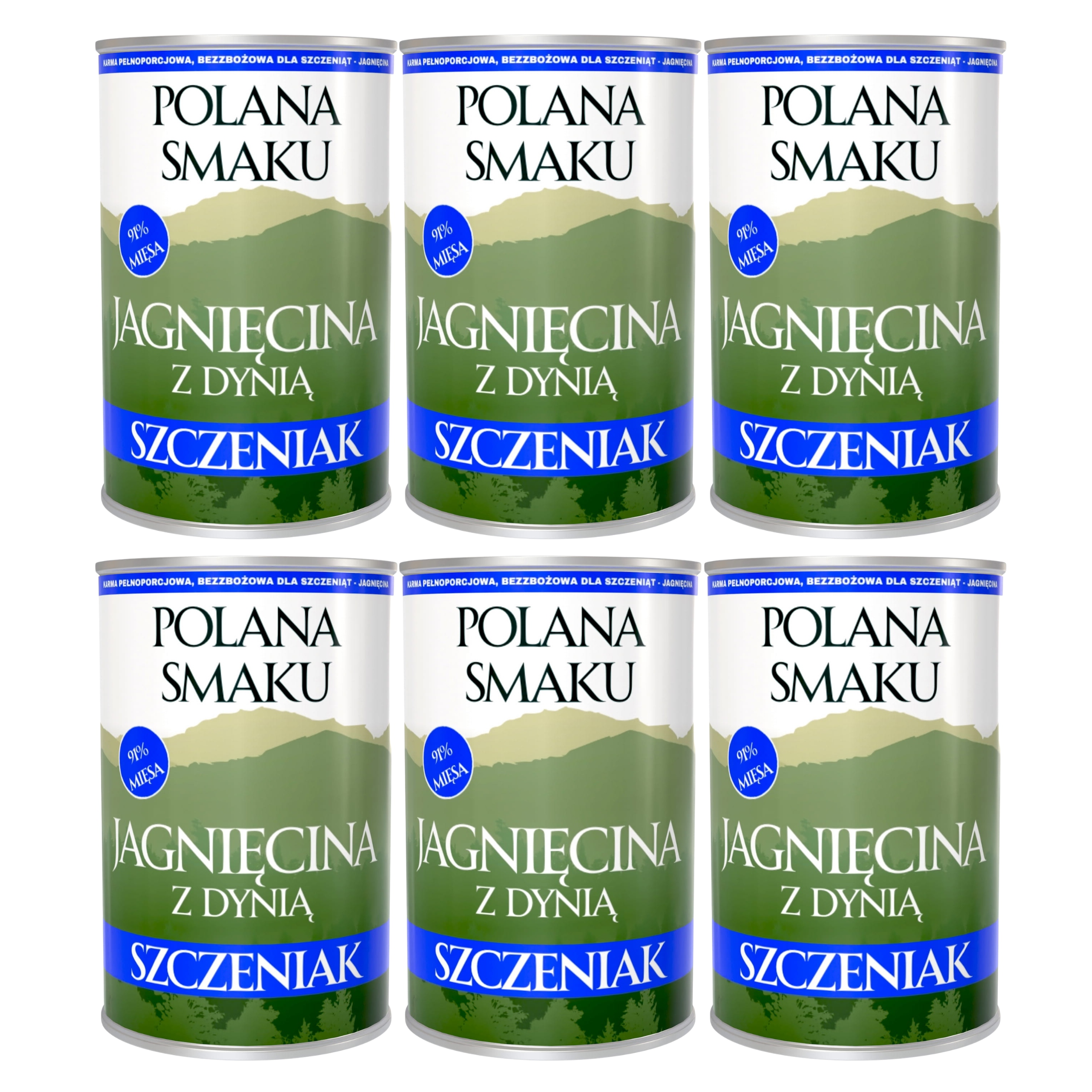 Polana Smaku Junior krmivo pro štěňata jehněčí dýně 6 x 400 g Mono