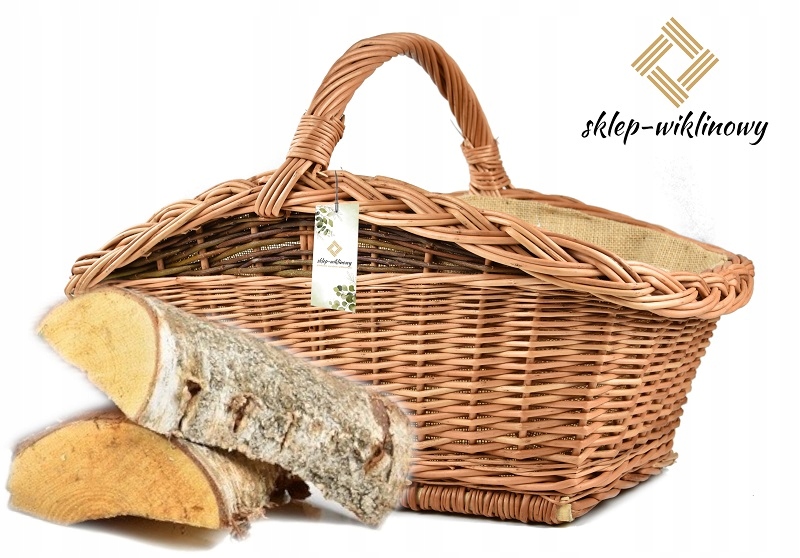 Polský krbový koš na palivové dřevo do krbu Proutěný košík 60 cm