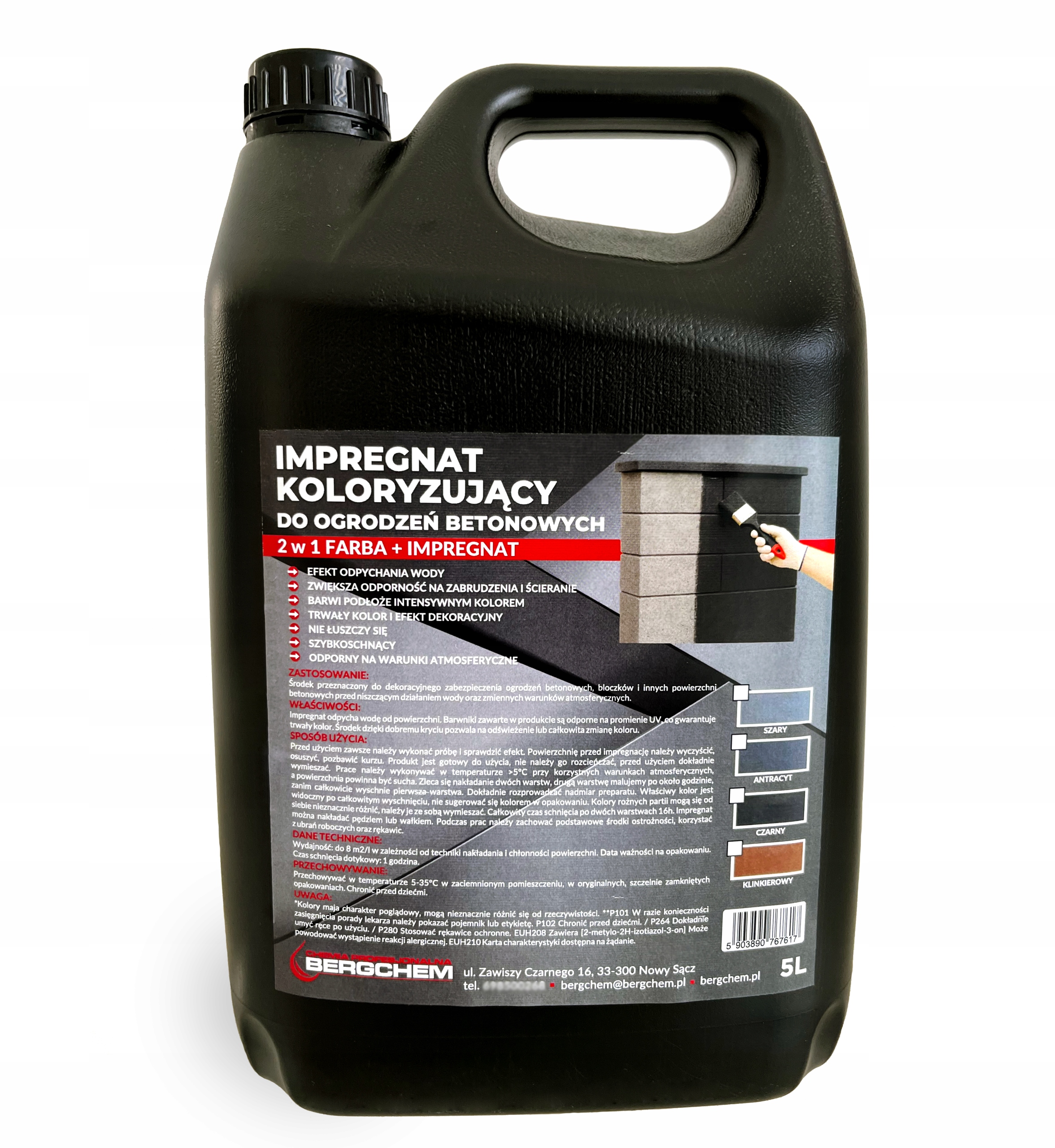 Barvicí impregnát pro betnové ploty 5 l 2 v 1 Šedý