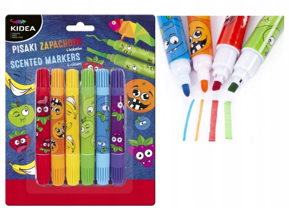 PISAKI ZAPACHOWE 6 kolorów DWUSTRONNE - KIDEA Kod producenta 9994