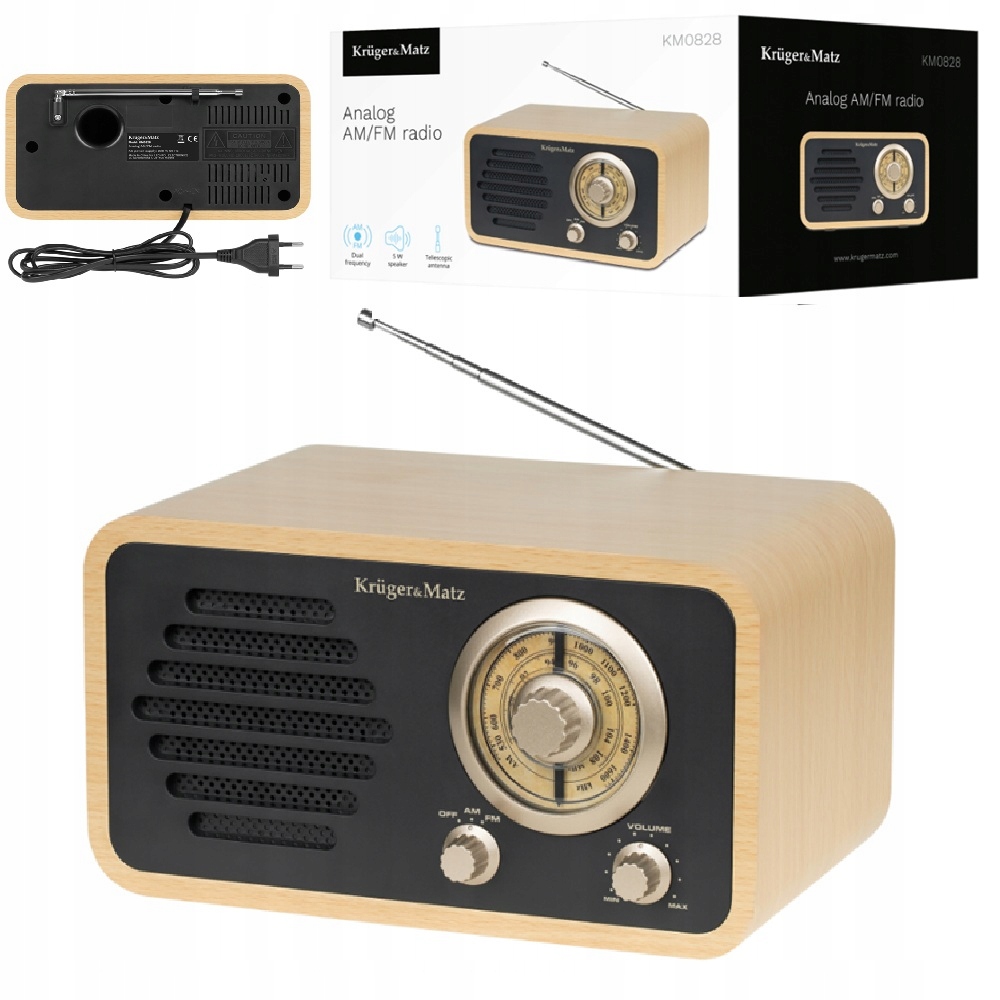 Síťové rádio Teleskopická anténa Retro Am/fm Kruger&Matz KM0828