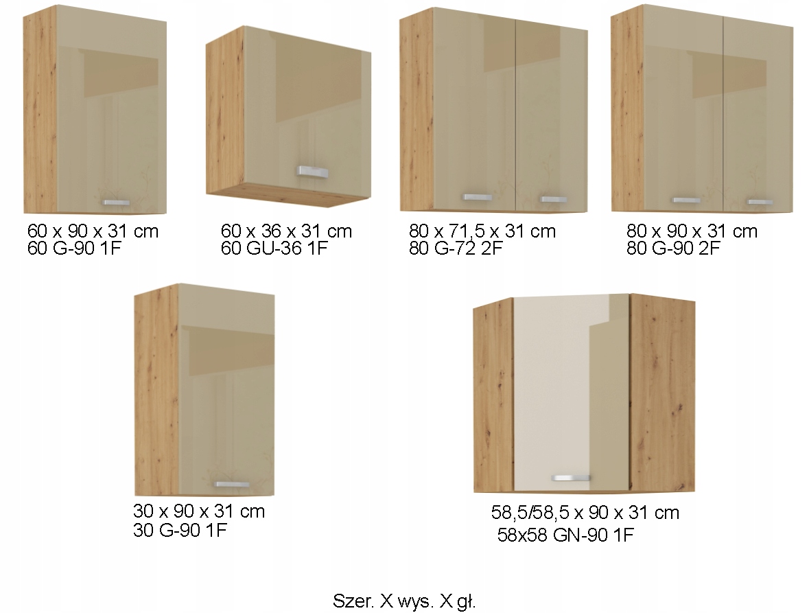 REGAŁ KUCHENNY AMBO 30 cm WISZĄCY HIT Wysokość mebla 71.5 cm