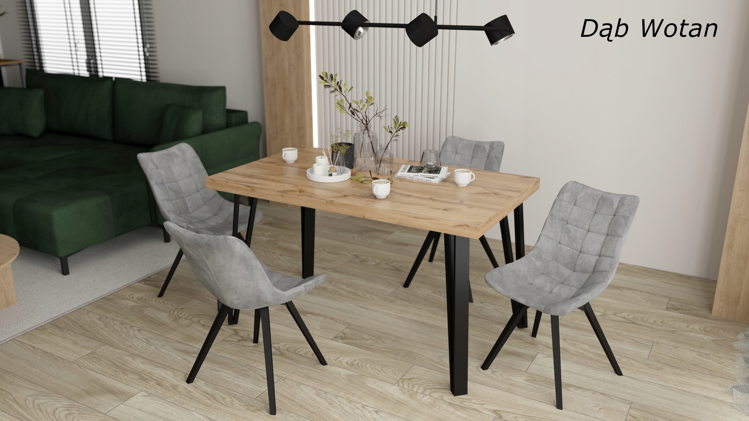 Stół rozkładany VERA, METALOWE NOGI loft nowoczesny 140x80x240 cm Wysokość mebla 76.5 cm