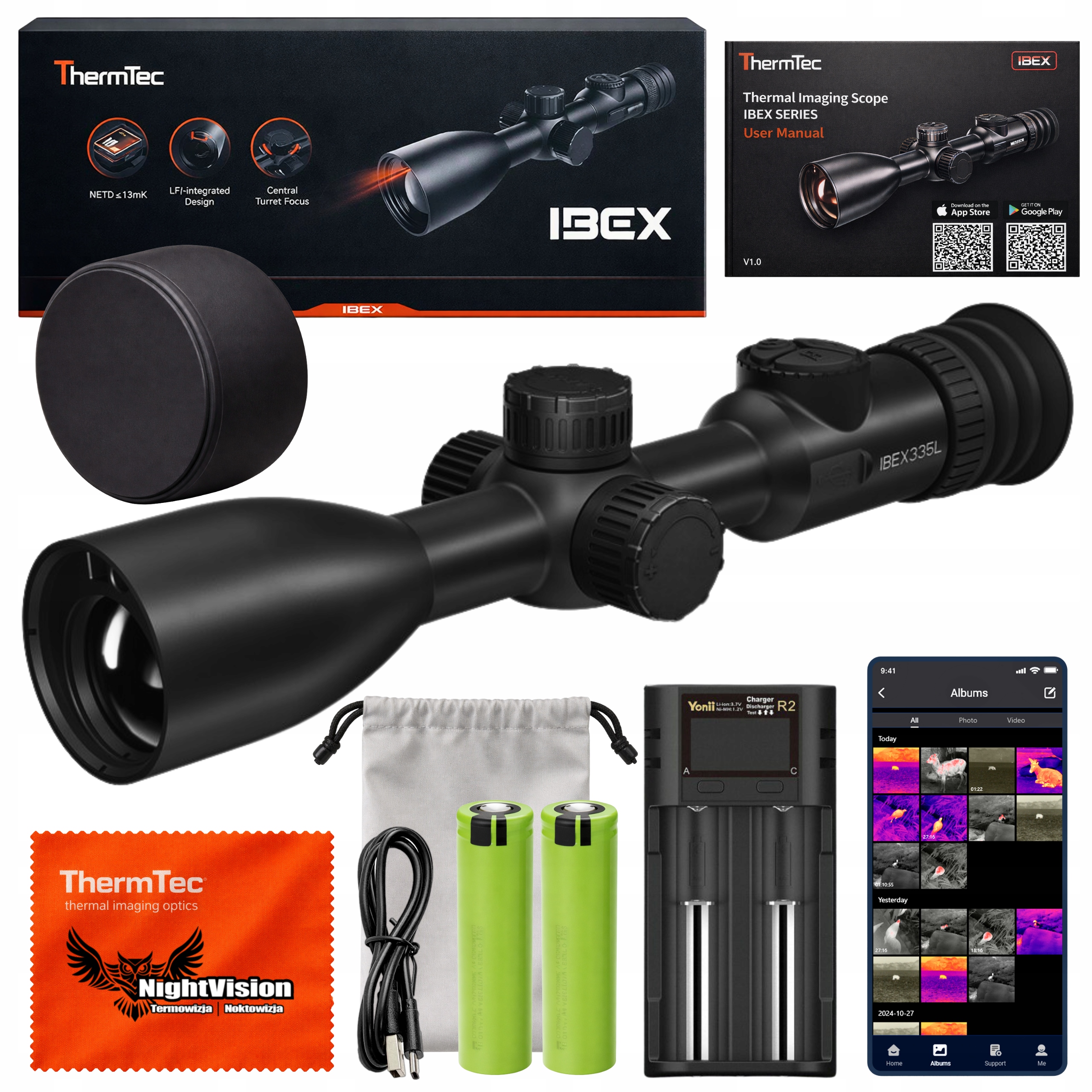 Termovizní dalekohled s dálkoměrem ThermTec Ibex 335L Lrf Set