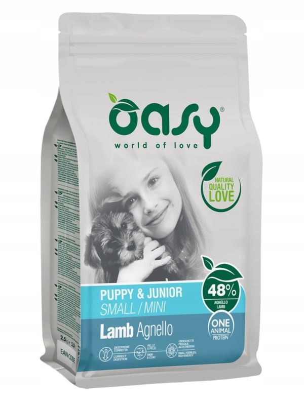 Levně Oasy Lamb Agnello Puppy & Junior S/m Krmivo pro štěňata s jehněčím masem 2,5 kg