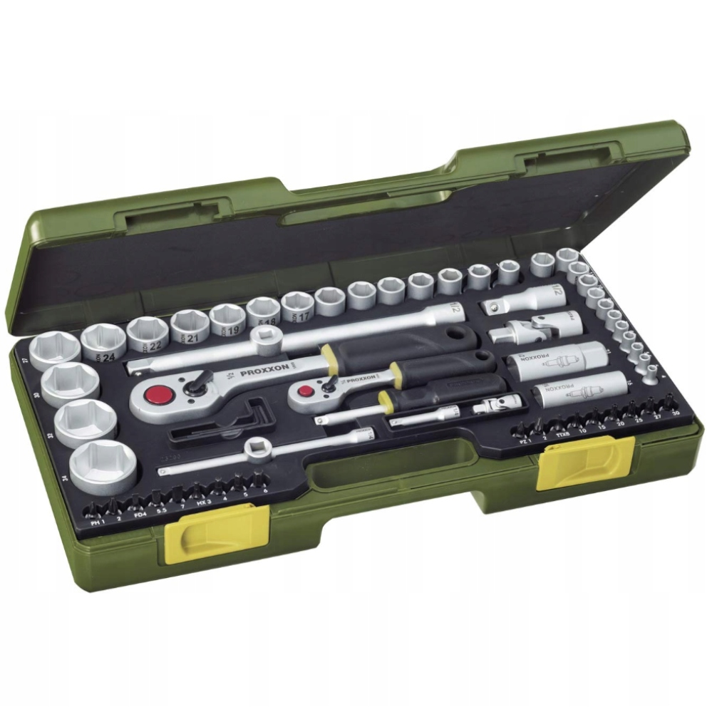 Proxxon PR23286 Zestaw kluczy nasadowych 1/2'' i 1/4'' 65 elementów