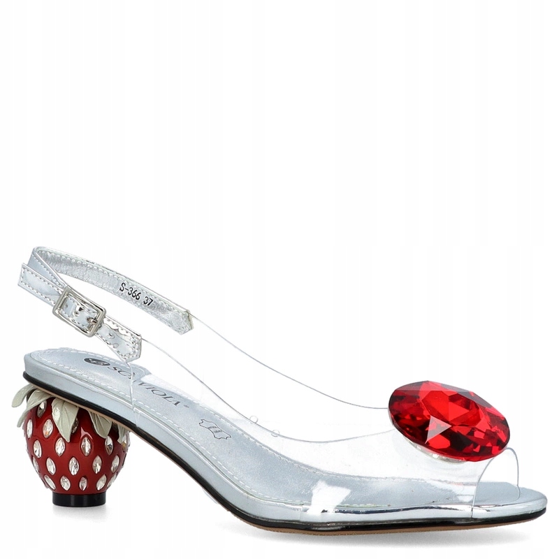 Silikonové sandály Scaviola S-366 Stříbrno-červené 38